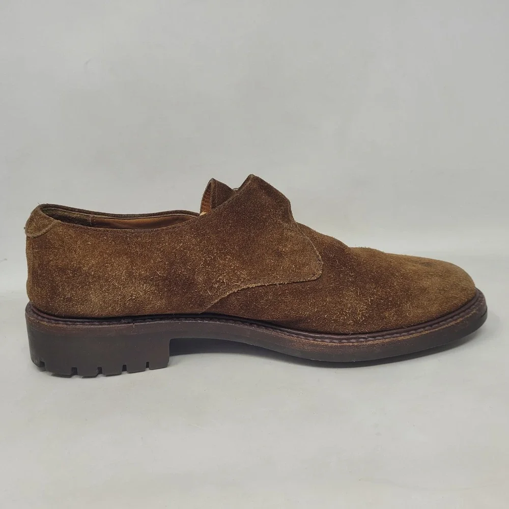 VTG Polo Ralph Lauren Country Shoes 9.5 Brown Suede Monk Strap Oxford Caldwell